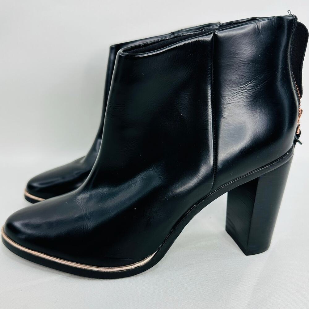 Ted Baker Vaully Leather Ankle Booties Almond Toe Boots in Black Size 36.5 NEW - Picture 6 of 12